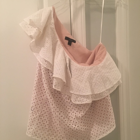 j.Crew Ruffle One Shoulder Top Size 4 NWT - Picture 3 of 7